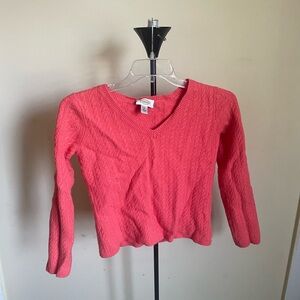 Coral V-Neck Sweater